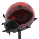 Gartenstecker Marienkäfer mit Solarenenergie Rot Schwarz 7x6x14 cm