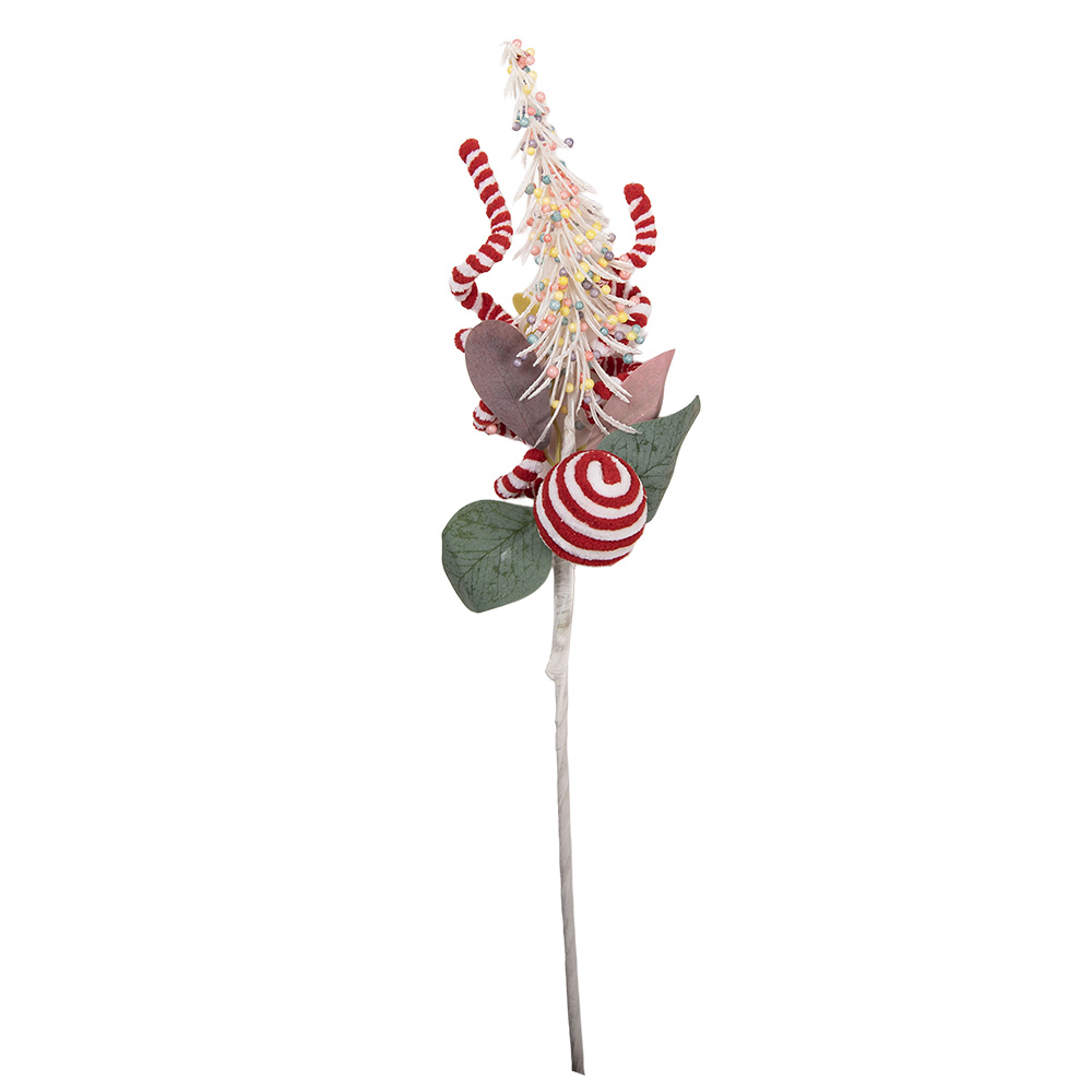 Christmas Decoration White Red 9x7x47 cm