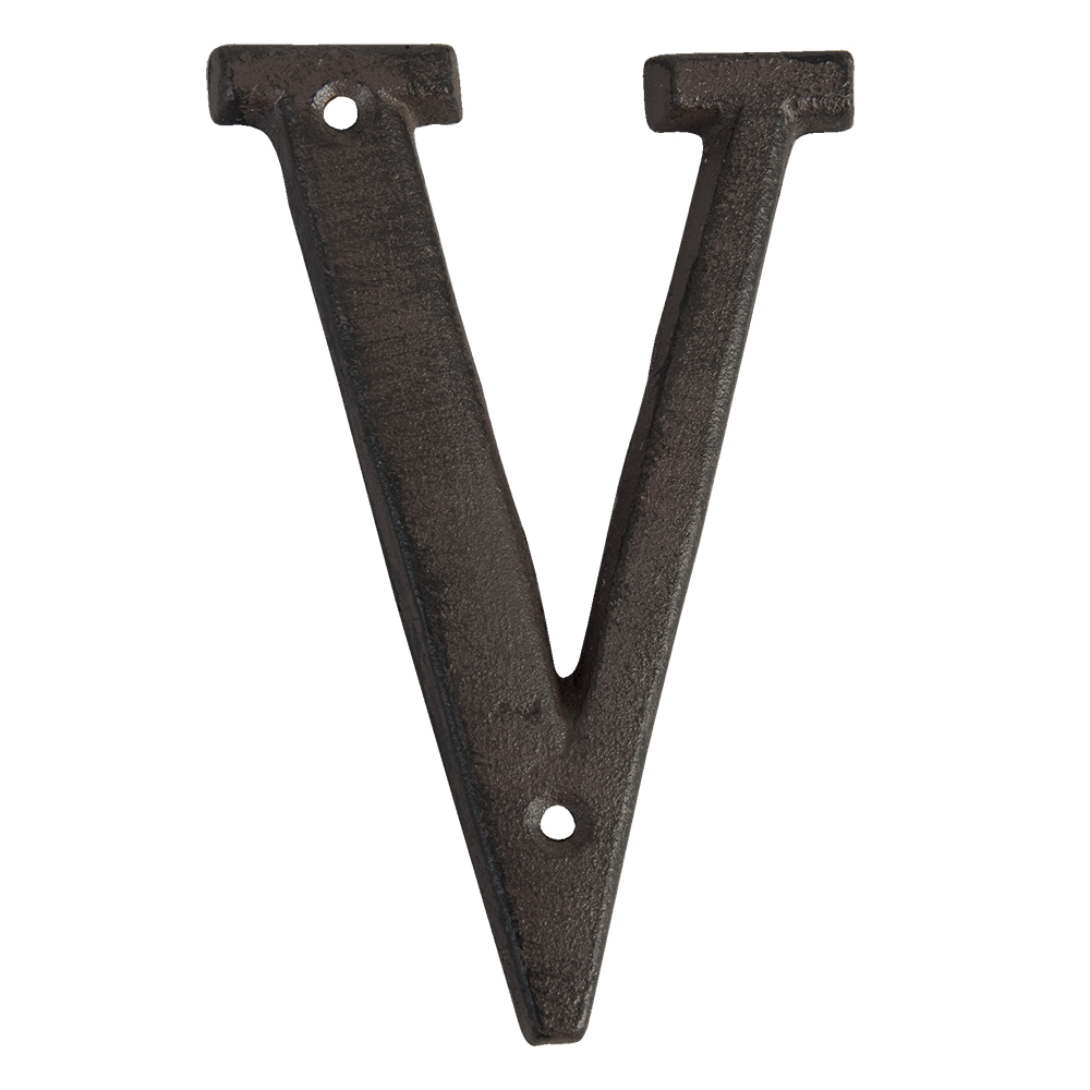 Lettera V Marrone 8x1x13 cm
