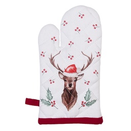 [HCH44K] Gant de four Enfant Blanc, Rouge 12x21 cm