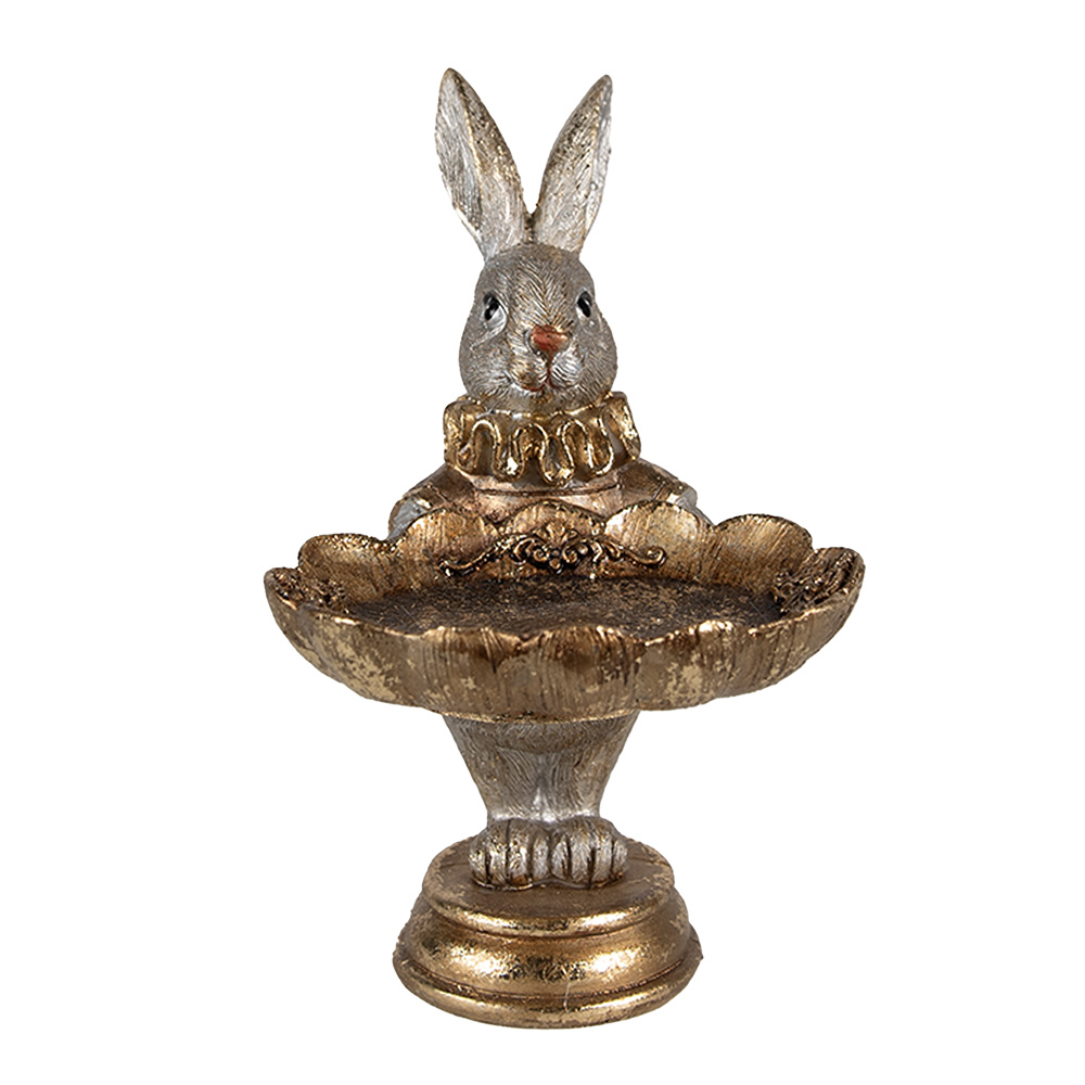 Plat lapin Or 11x9x15 cm