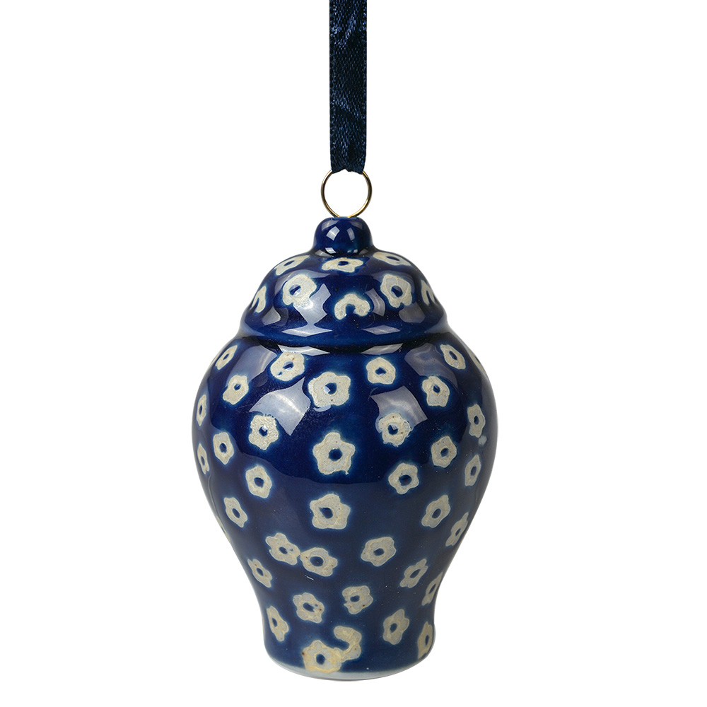 Pendentif de décoration Bleu Blanc Ø 5x8 cm