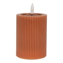 Candle with LED Brown Ø 8x13 cm / 2xAA