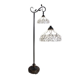 [5LL-6245] Lampada da Terra Tiffany Marrone 36x25x152 cm E27/max 1x60W