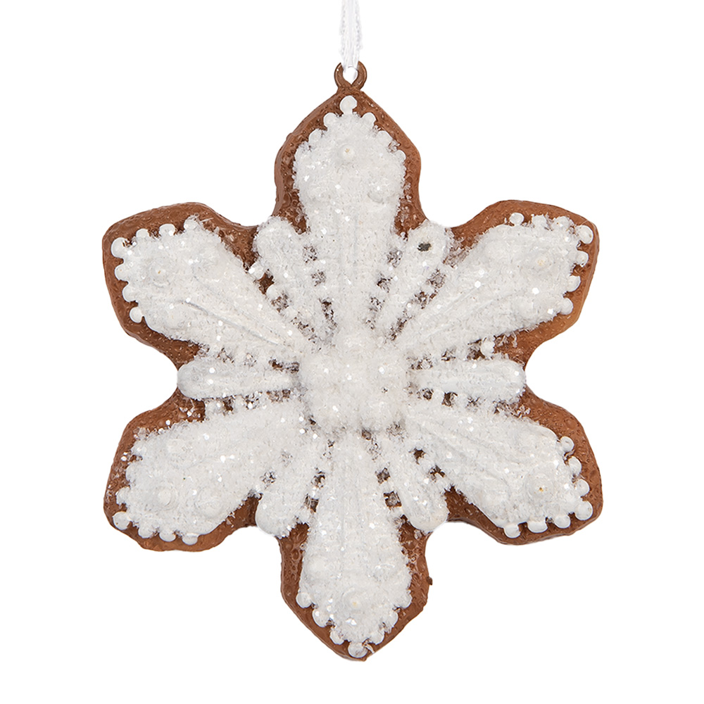 Decoratie hanger sneeuwvlok 9x1x10 cm