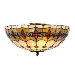 [5LL-5416] Plafoniera Tiffany Beige, Rosso Ø 40x24 cm E14/max 2x40W