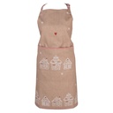 Apron Brown White 70x85 cm