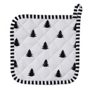 Topflappen Weiß, Schwarz 20x20 cm