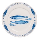 Tableware Diner Plate White Blue Ø 26x2 cm