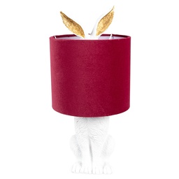 [6LMC0099WVBU] Tischlampe Kaninchen Weiß Rot Ø 20x43 cm E27/max 1x60W