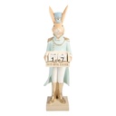 Decorativa Coniglio Beige Blu 9x10x32 cm