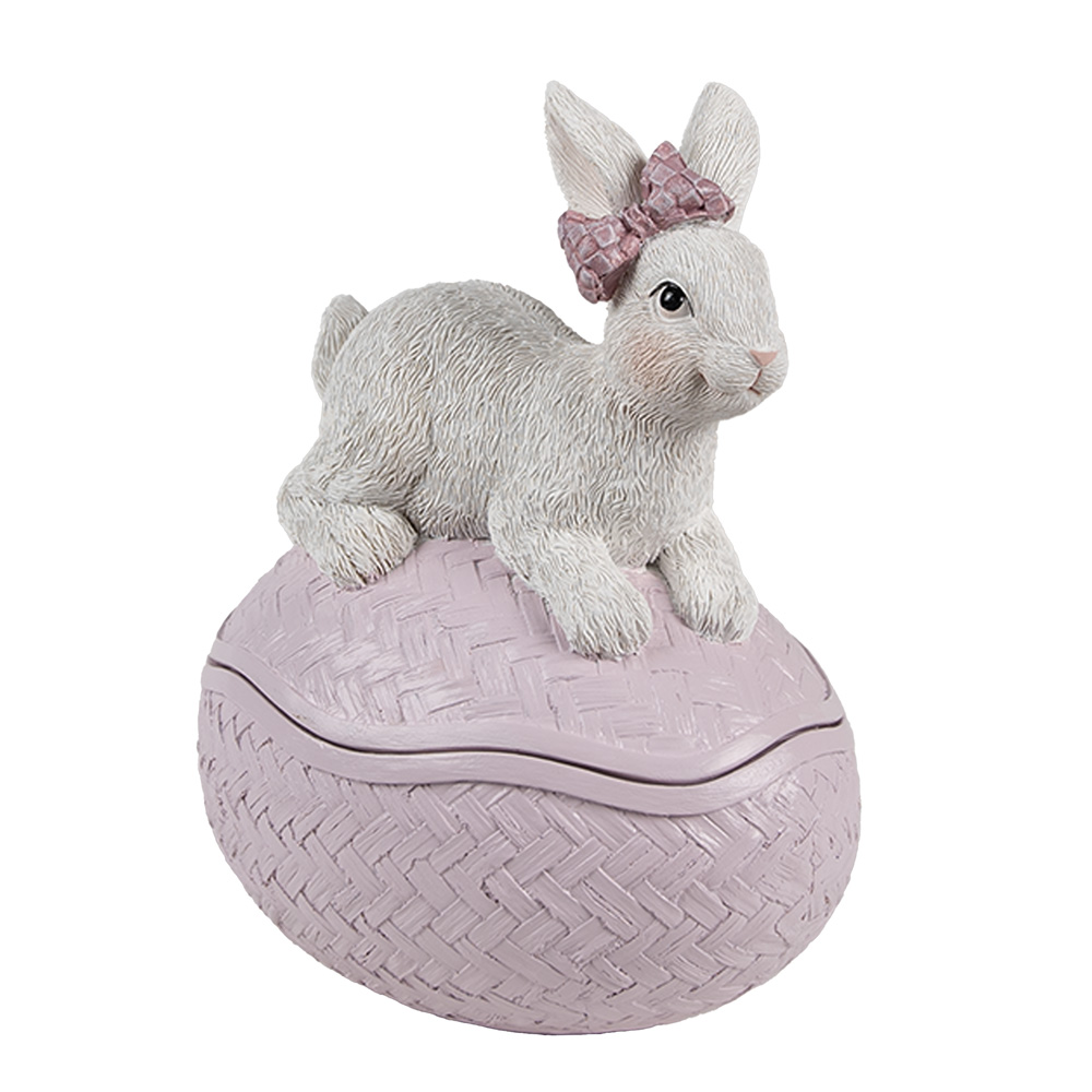 Scodelle Decorativo con coperchio Rosa Bianco 9x13x16 cm