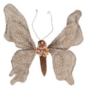 Christmas Decoration Butterfly Beige 33x6x31 cm