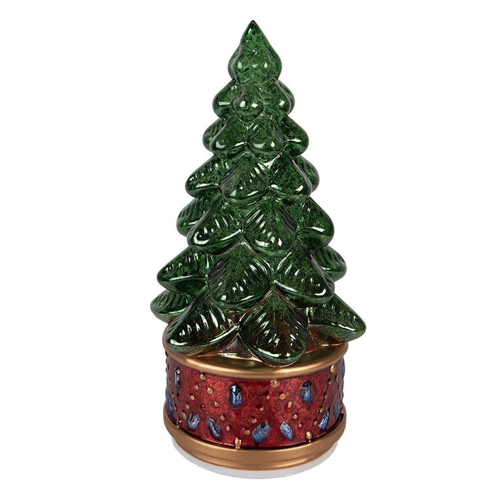 Decorazione Natalizie Albero di natale con LED Verde Rosso Ø 12x23 cm / 3xAA
