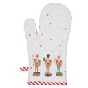 Ofenhandschuh Kind Weiß Rot 12x21 cm