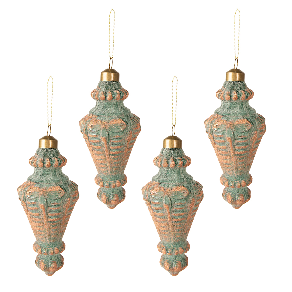 Weihnachtskugel Kupferfarbig set 4 Ø 6x14 cm