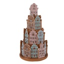 Decoration house with LED Brown Ø 18x33 cm / 3xAAA
