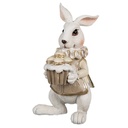 Image de décoration des Lapin Blanc Maron 8x7x13 cm