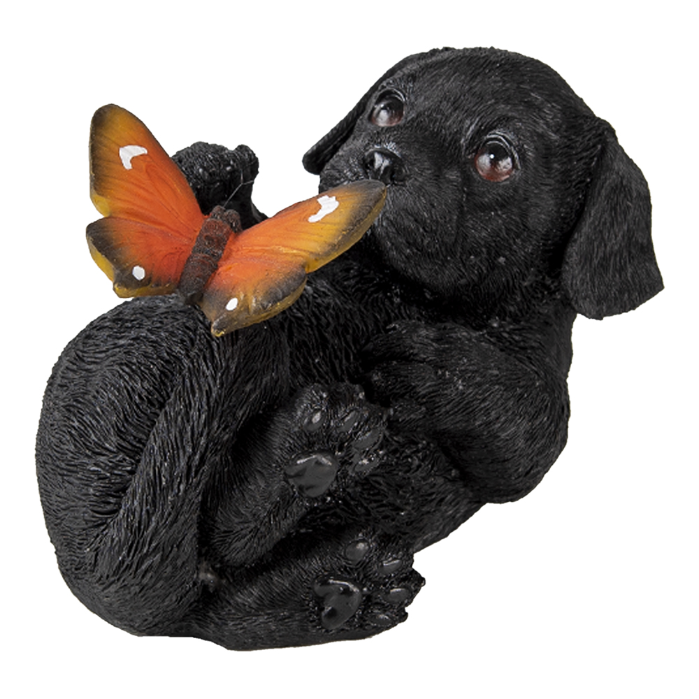Deko Hund Schwarz 14x9x10 cm