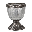 Glass Tea Light Houder Silver Ø 6x8 cm