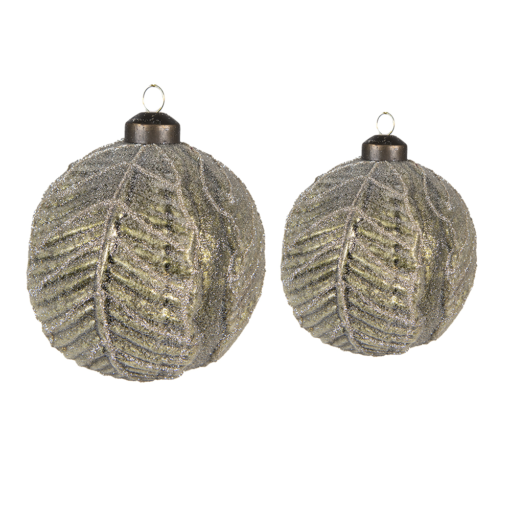 Kerstbal Ø 10x10 / Ø 8x8 cm (set van 2)