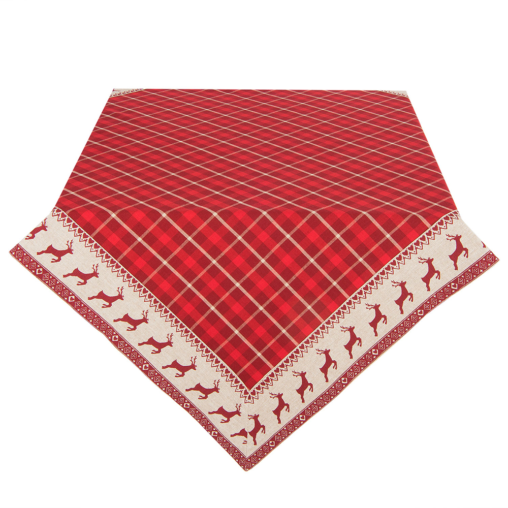 Nappe carrée de Noël Rouge 100x100 cm
