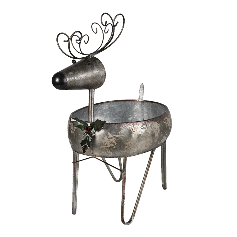 Pot de fleurs dintérieur Renne Gris, Marron 35x28x54 cm