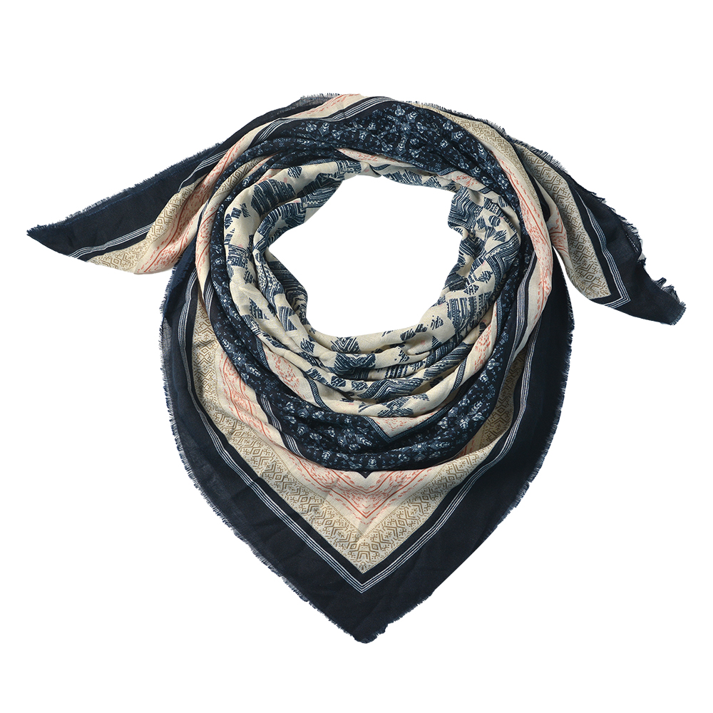 Schal Damen Muster Blau 140x140 cm