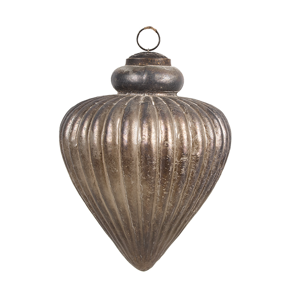 Weihnachtskugel Grau Ø 13x17 cm