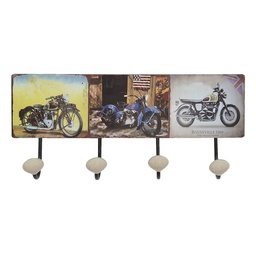 [6Y5015] Appendiabiti da Parete Marrone 40x7x18 cm