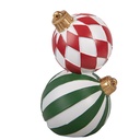 Dekoration Weihnachtskugel Weiß Rot Ø 12x20 cm