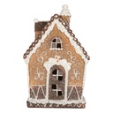 Decoration House with LED Brown White 13x9x20 cm