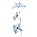 Deko Zweig mit Schmetterlinge Blau Weiß 10x10x65 cm