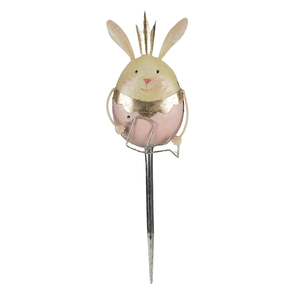 Piquets décoratifs de jardin Lapin Rose, Beige 17x8x59 cm