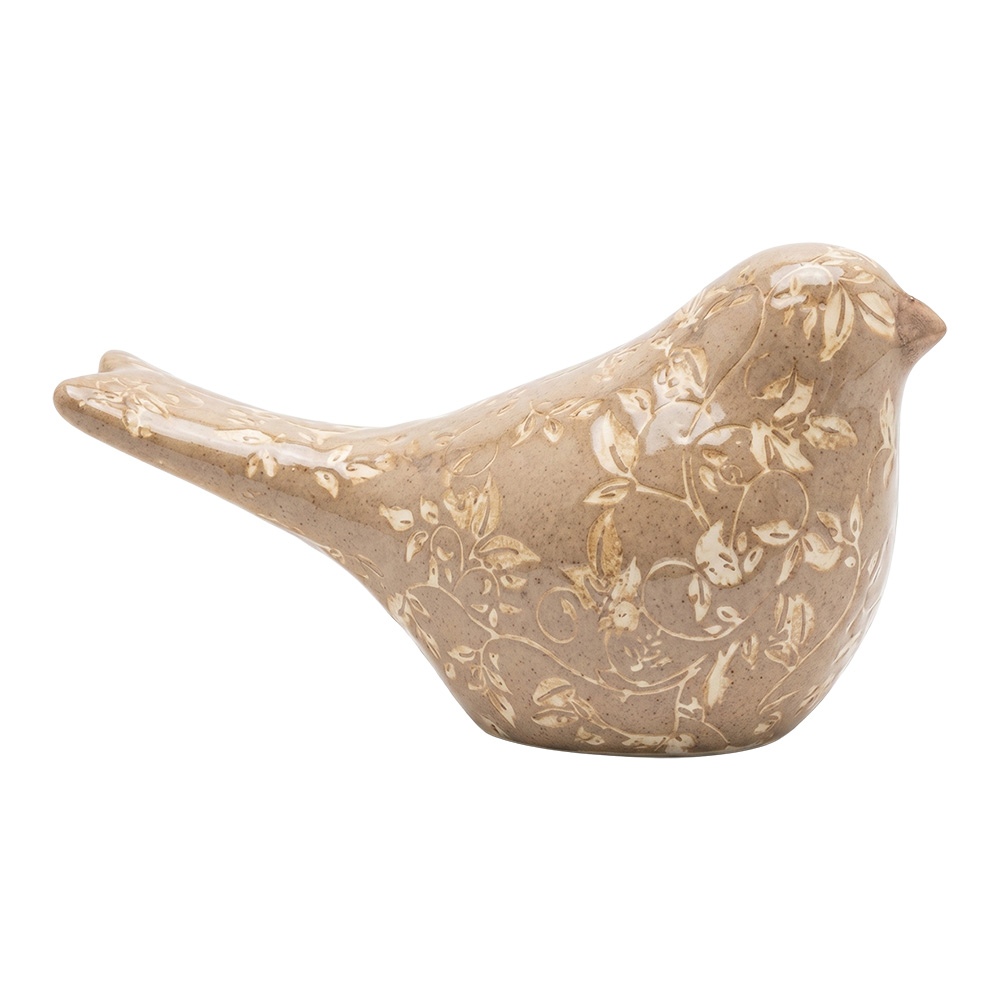 Decoration Bird Brown Beige 21x9x12 cm