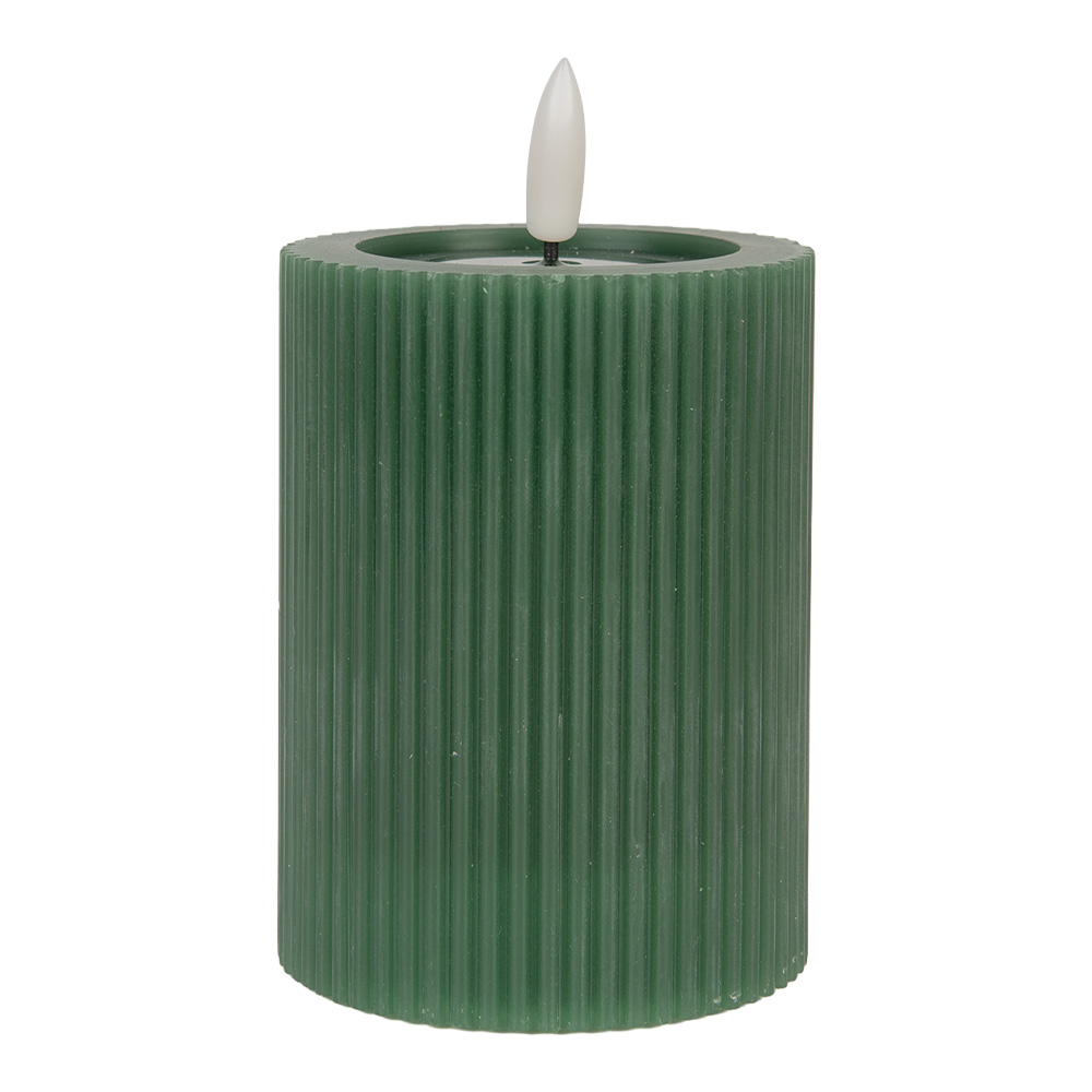 Bougie avec LED Vert Ø 8x13 cm / 2xAA