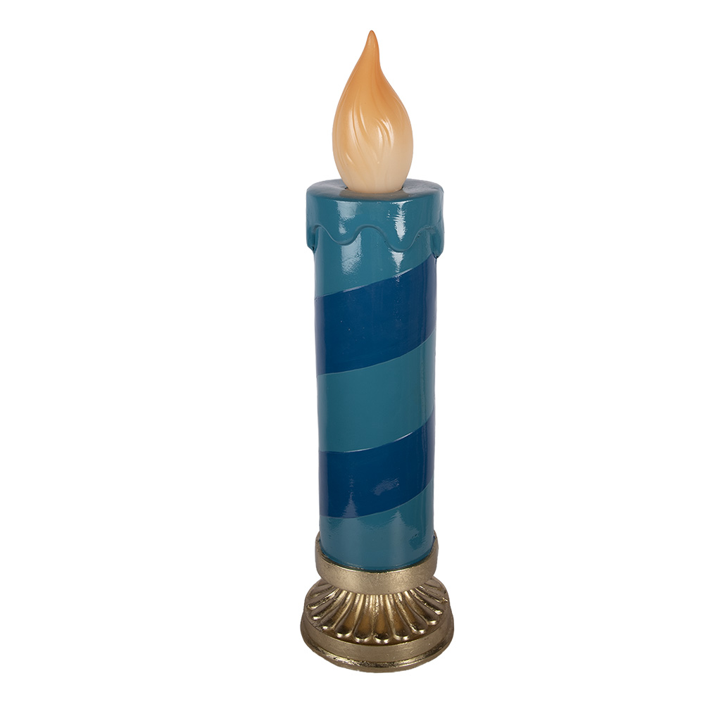 Bougie de décoration avec LED Bleu Couleur or Ø 18x67 cm / 2xAA