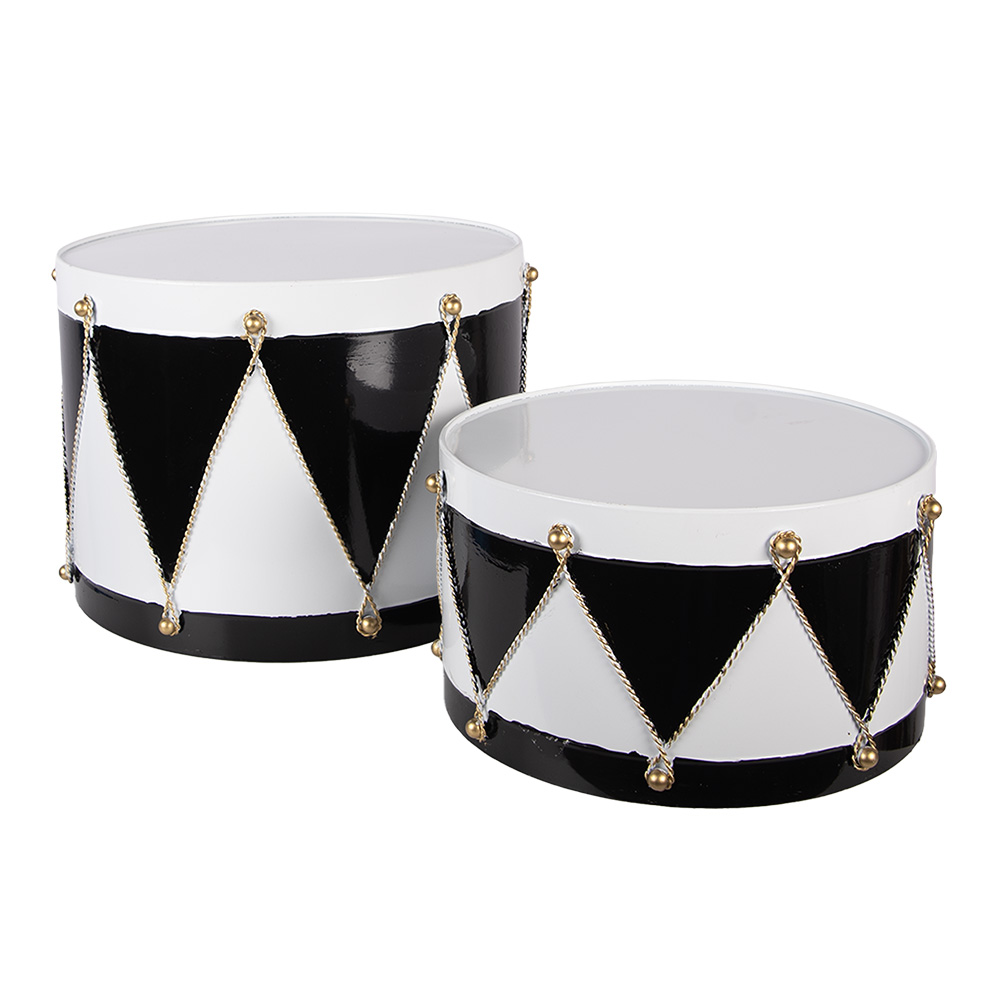Decoratie Trommel (set van 2) Ø 37x26 / Ø 32x17 cm