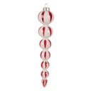 Boule de Noël Blanc Rouge Ø 3x18 cm