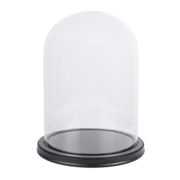 [MT6GL3368] Glass Cloche Black Ø 23x29 cm
