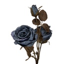 Rami Artificiali Decorativi con fiori Blu Verde 12x12x70 cm