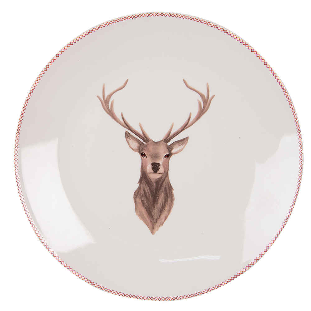 Piatto da Colazione Beige Marrone Ø 20x2 cm