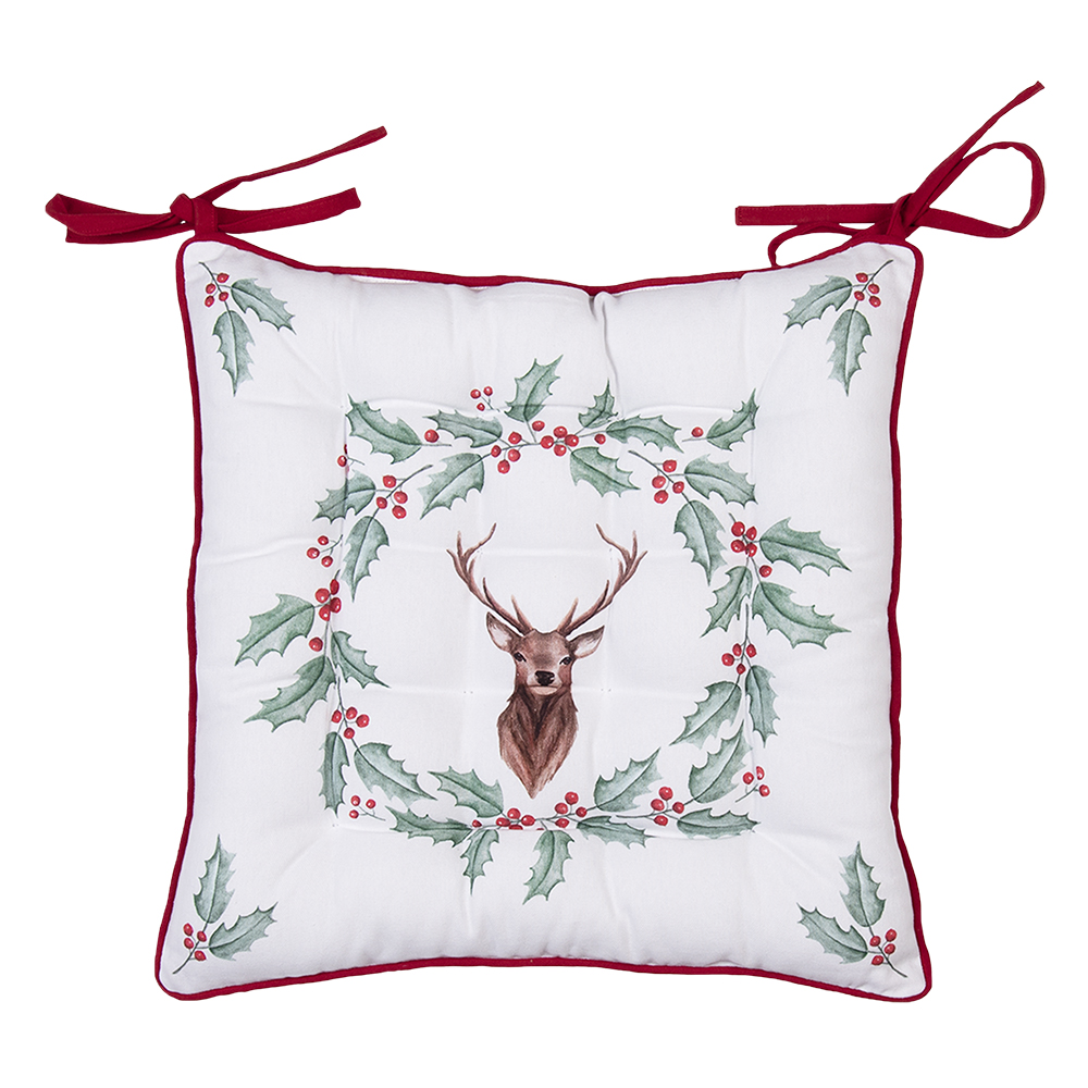 Chair cushion Foam White, Red 40x40x4 cm