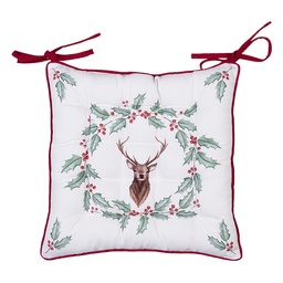 [HCH29] Chair cushion Foam White, Red 40x40x4 cm
