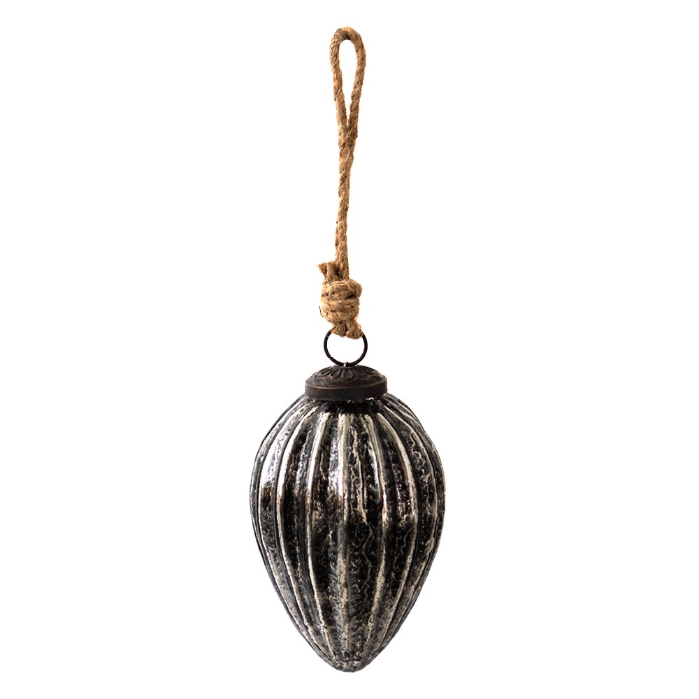 Weihnachtskugel Schwarz Ø 7x12 cm