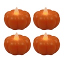 Kerze mit LED Orange set 4 Ø 5x5x4 cm
