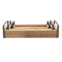 Plateau décoratif (Lot de 3) Marron 35x20x5 / 30x15x5 / 25x10x5 cm