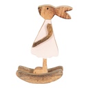 Statua Decorativa Coniglio Marrone, Rosa 14x7x25 cm