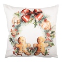 Housse de coussin Blanc Marron 45x45 cm