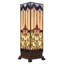 Tiffany Tischlampe Braun, Beige 12x12x35 cm E14/max 1x25W